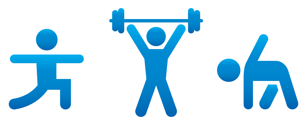 Fitness Three Indigo Stickman png