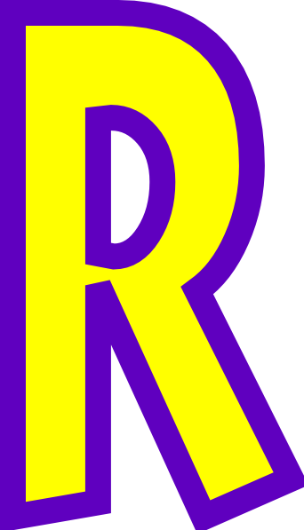 Letter R Violet And Yellow png