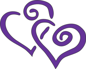Linked Wedding Ring Violet Heart png