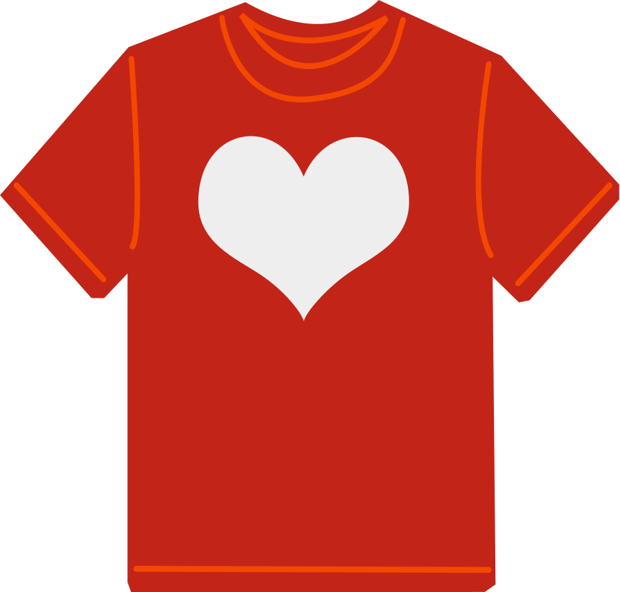 T Shirt Dark Red And White Heart png