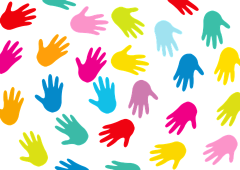 Teamwork Colorfull Handprints png