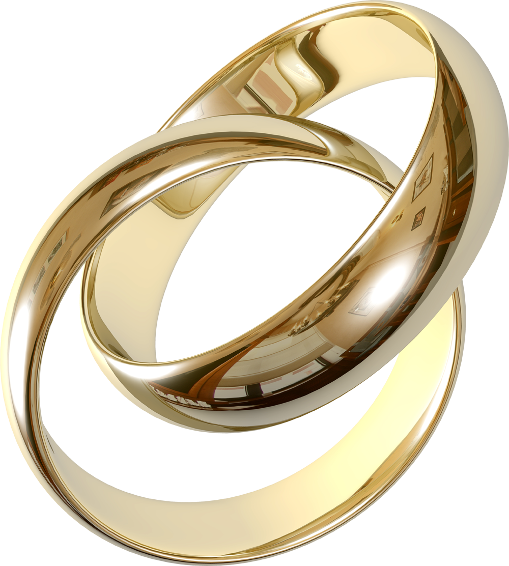Two Wedding Ring Golden png