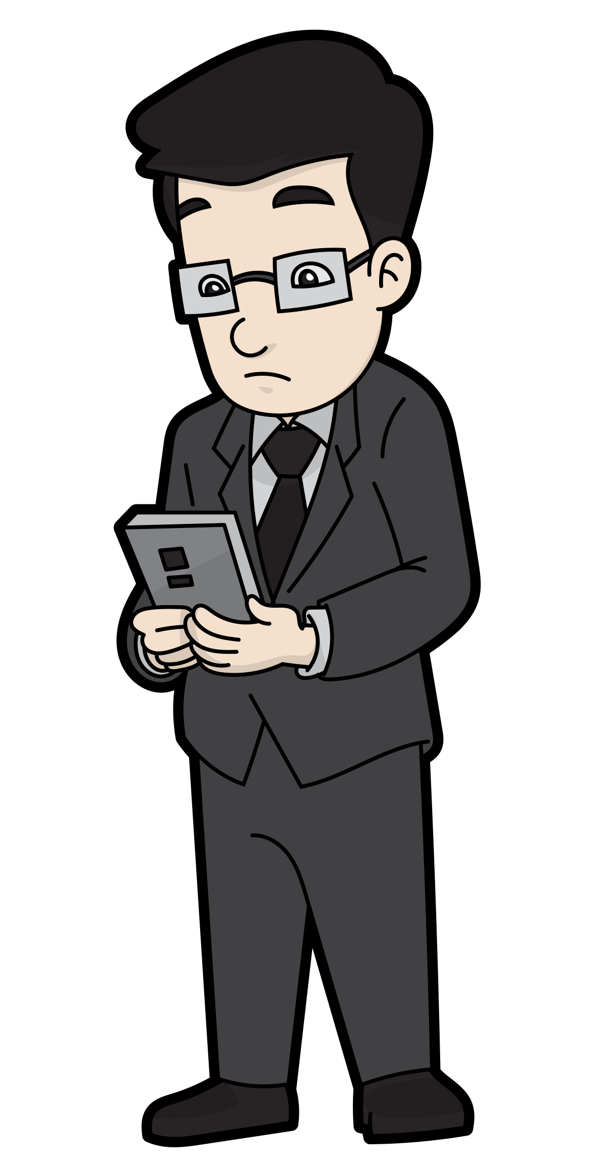 Business Man holding Mobile png