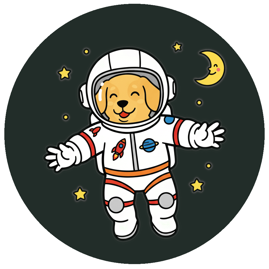 Cartoon Astronaut Dog Png Sticker