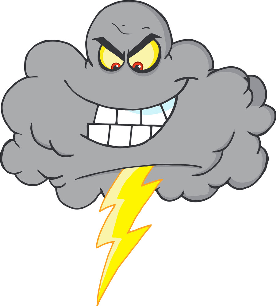 Cartoon Evil Storm Cloud Png clipart. 