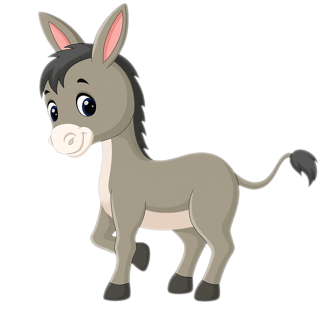 Cute donkey Illustration for kids