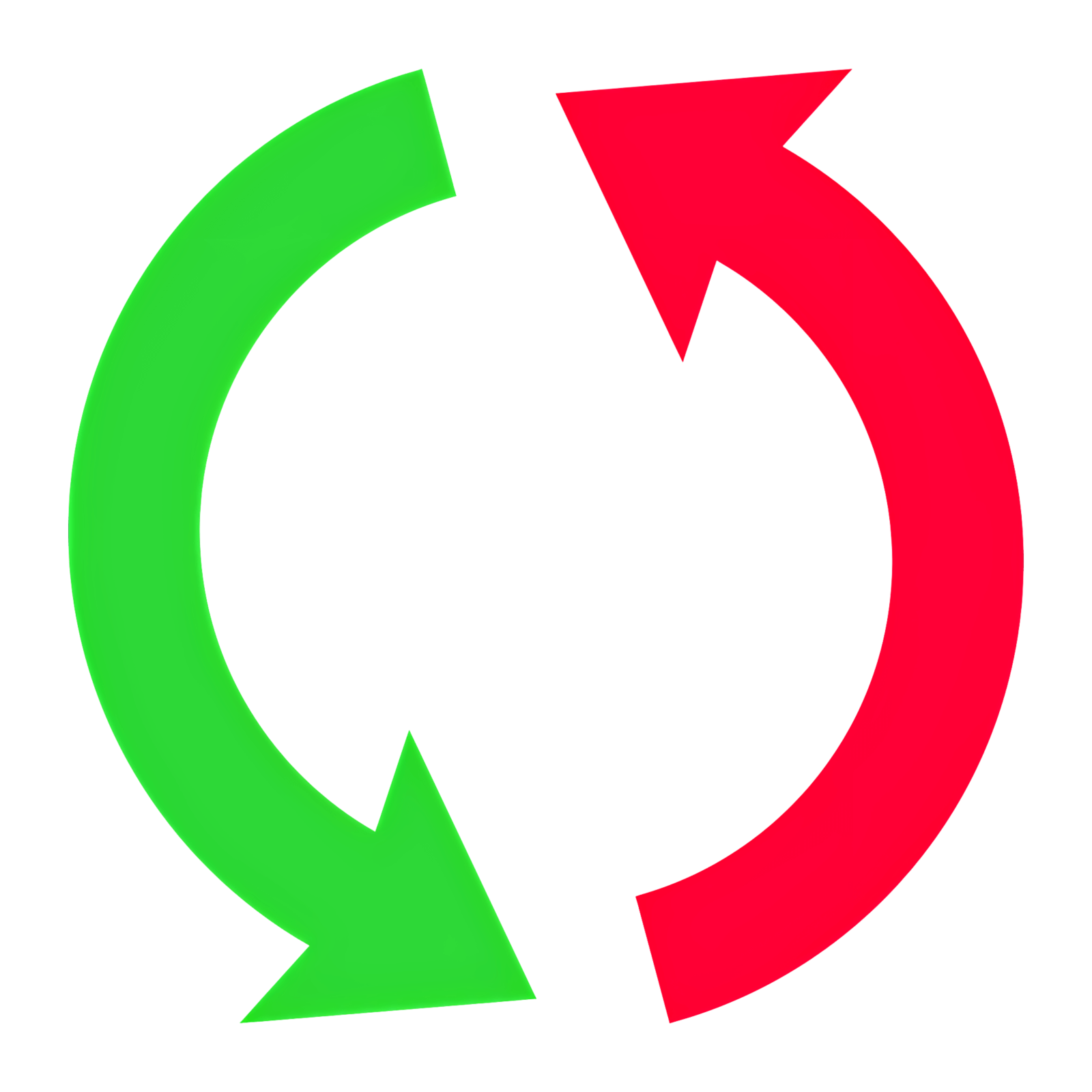 Green and Red Circular Arrows Symbol Png Free