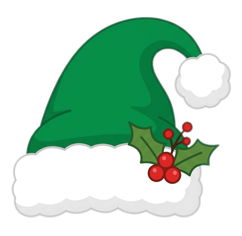 Green and White Christmas Hat Png Download 2