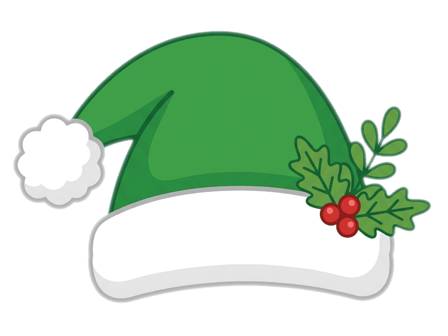 Green and White Christmas Hat Png Image 2