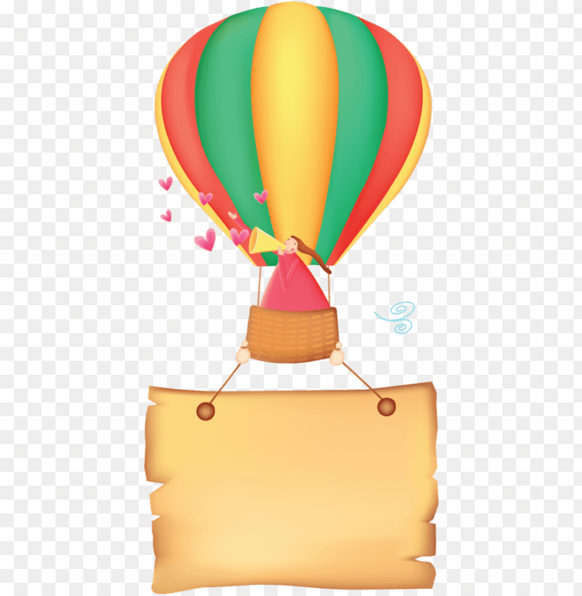 Hot Air Balloon with Board png