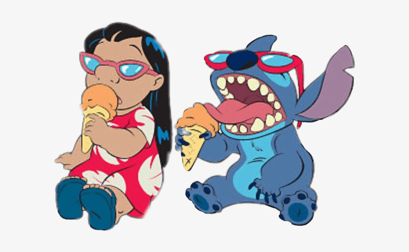 Lilo And Stitch Eating Ice Cream png
