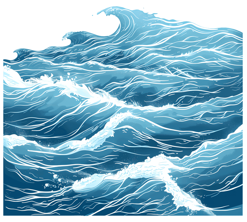 Ocean Waves Illustration Png Image