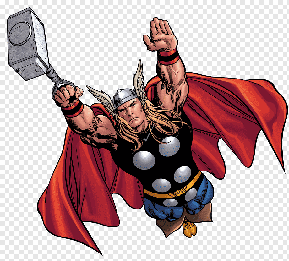 Thor Flies With a Hammer