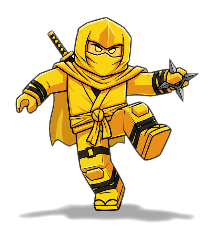 Yellow Ninja Lego Illustration Png Image